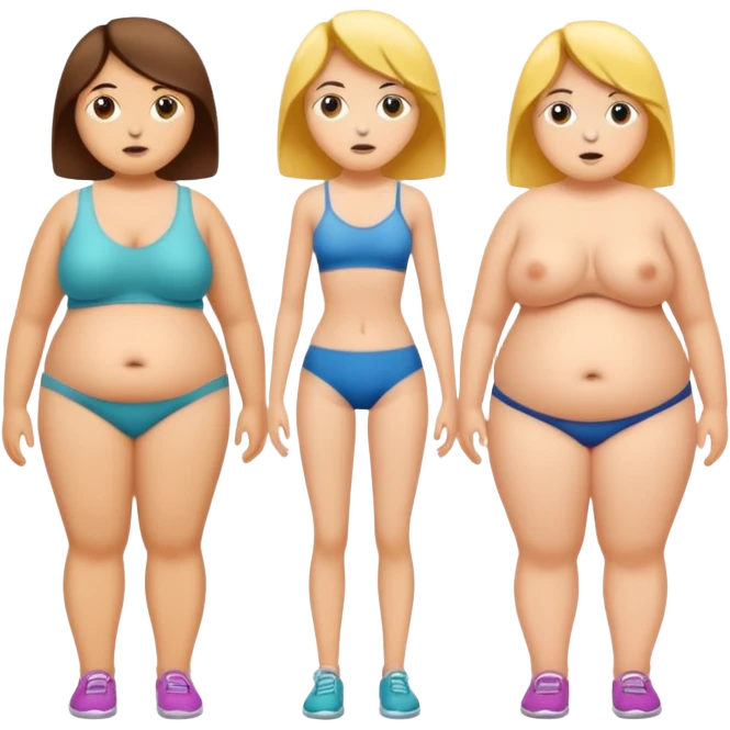 Anorexia and obesity people scissoring emoji
