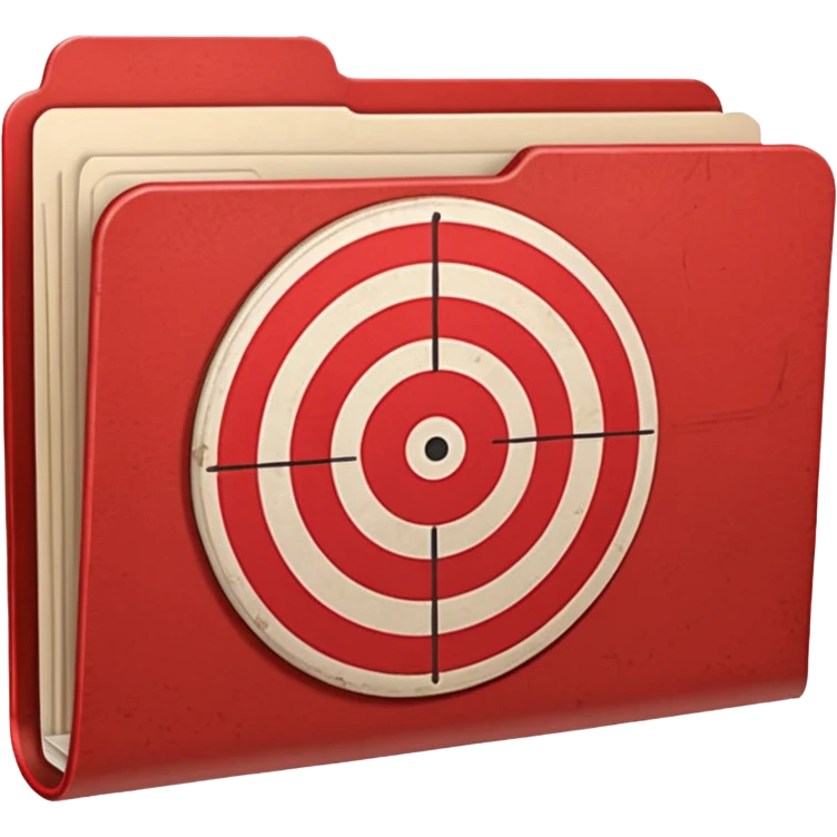 red file folder with target on the cover emoji