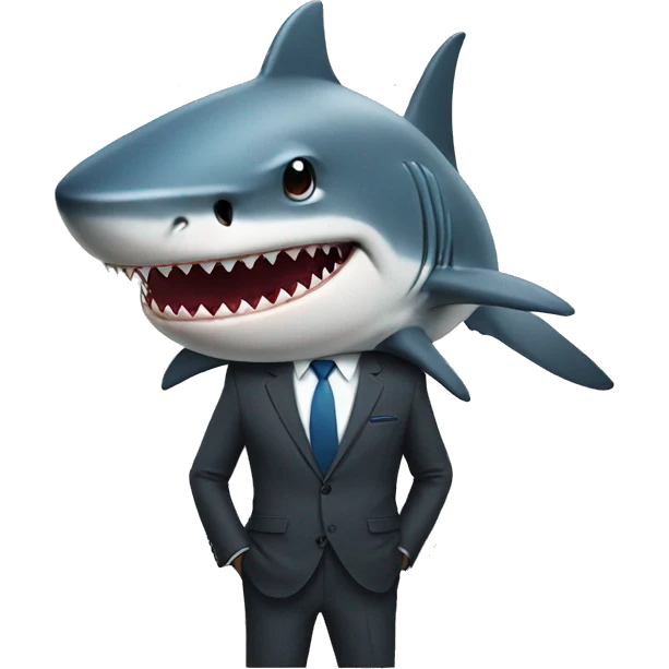 Shark wearing a suit  emoji