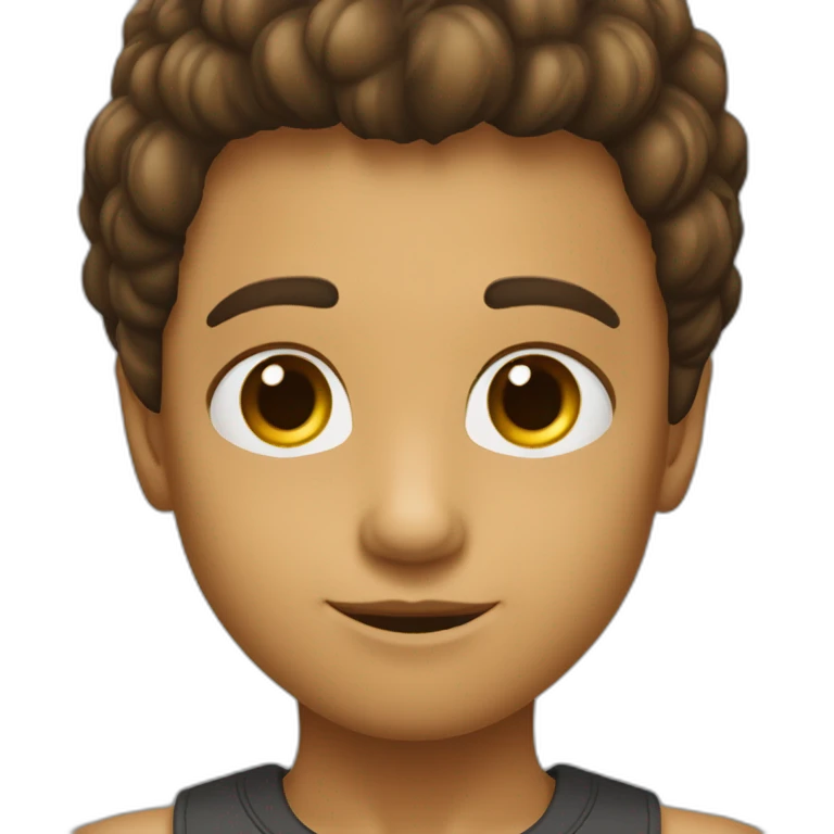 mellizos 8 años niño pelo castaño claro y niña 8 años pelo castaño oscuro rizado emoji