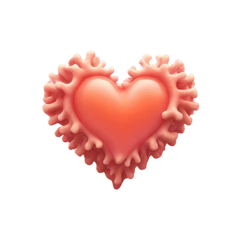 Coral coloured heart emoji