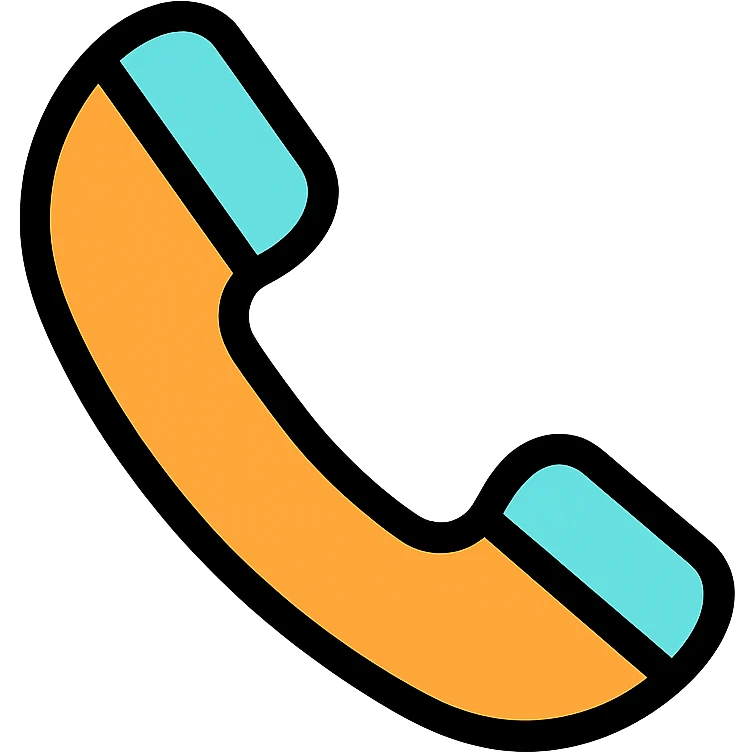 modern and minimal telephone icon in color emoji