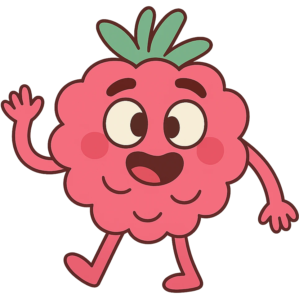 raspberry fruit pastel toon style emoji
