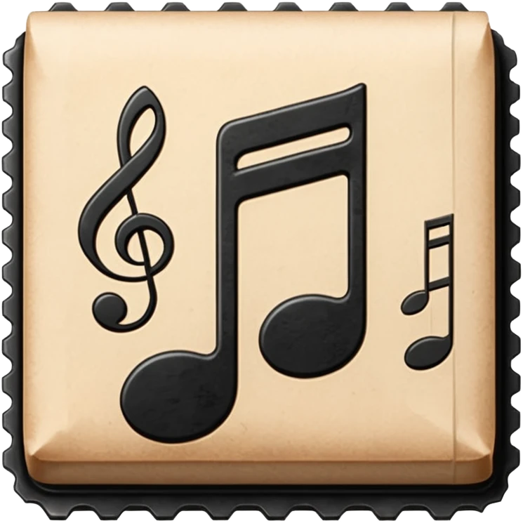 Mail music note stamp emoji