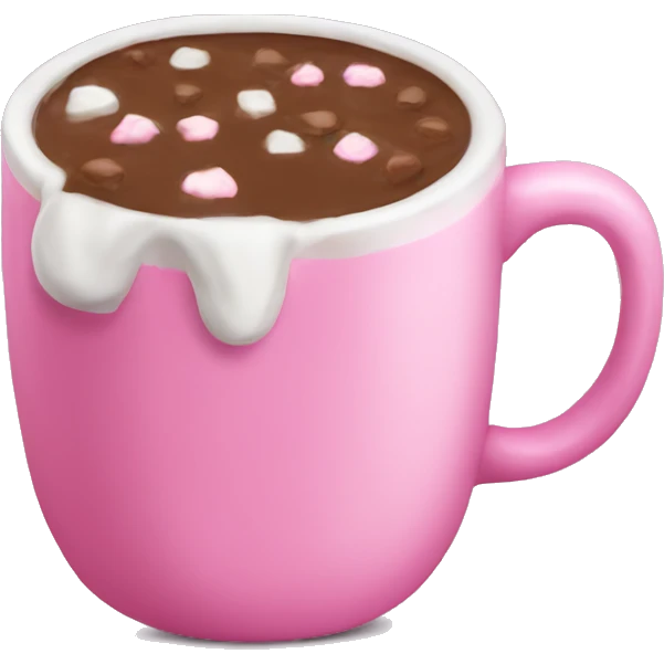 Pink mug hot chocolate  emoji