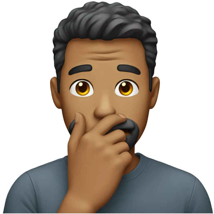 the guy put his hand over his mouth emoji