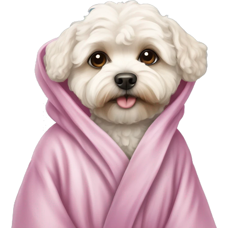 Maltipoo dog in robe  emoji