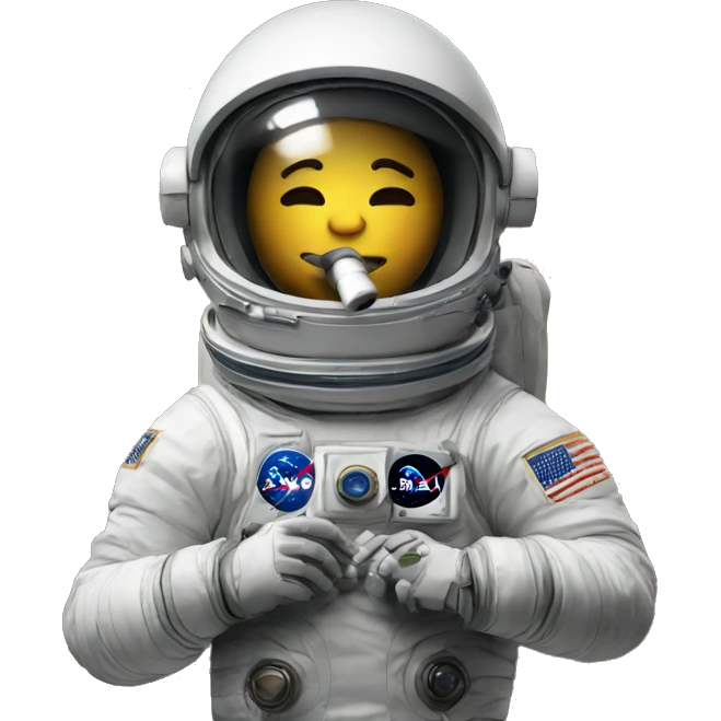 Astronaut with visor smoking emoji