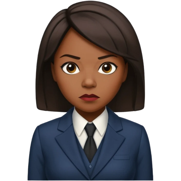 Black teacher/professor looking like the fictional character Annalise Keating from How To Get Away With Murder emoji