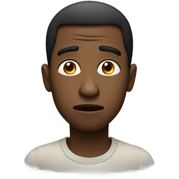 Confused looking black man emoji
