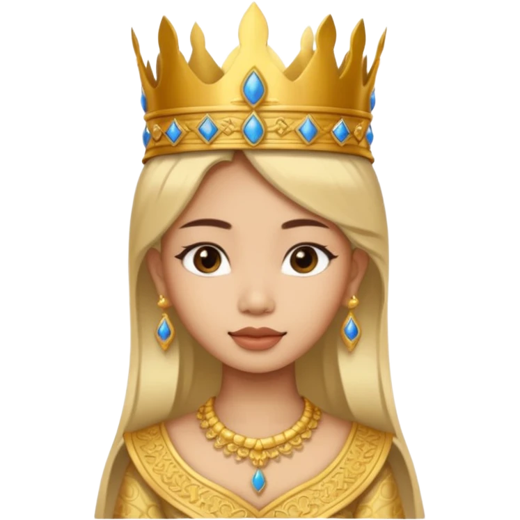 Create Emoji of a young woman wearing Khmer clothes And a Khmer-style crown emoji