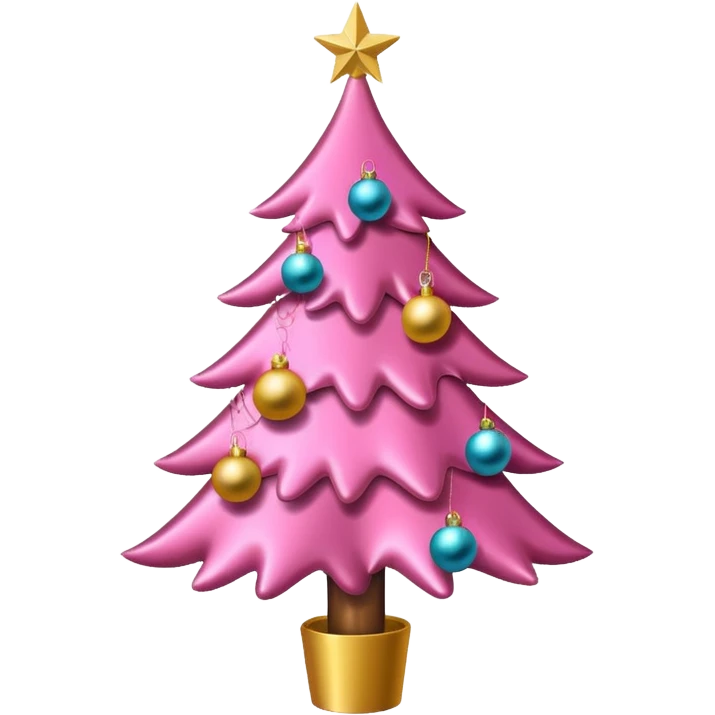 Pink Christmas tree emoji