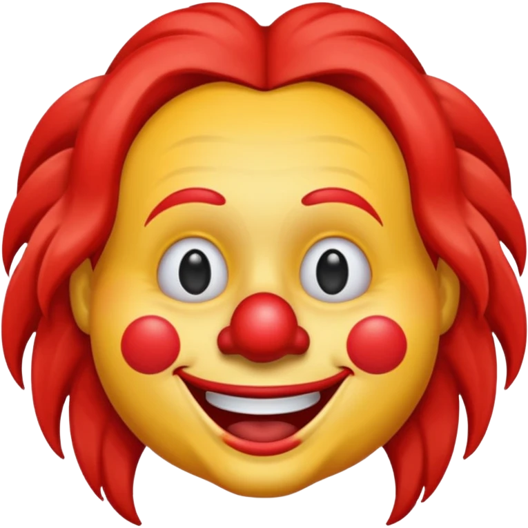 iPhone clown emoji with long hair emoji