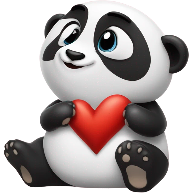 Panda con un corazón  emoji