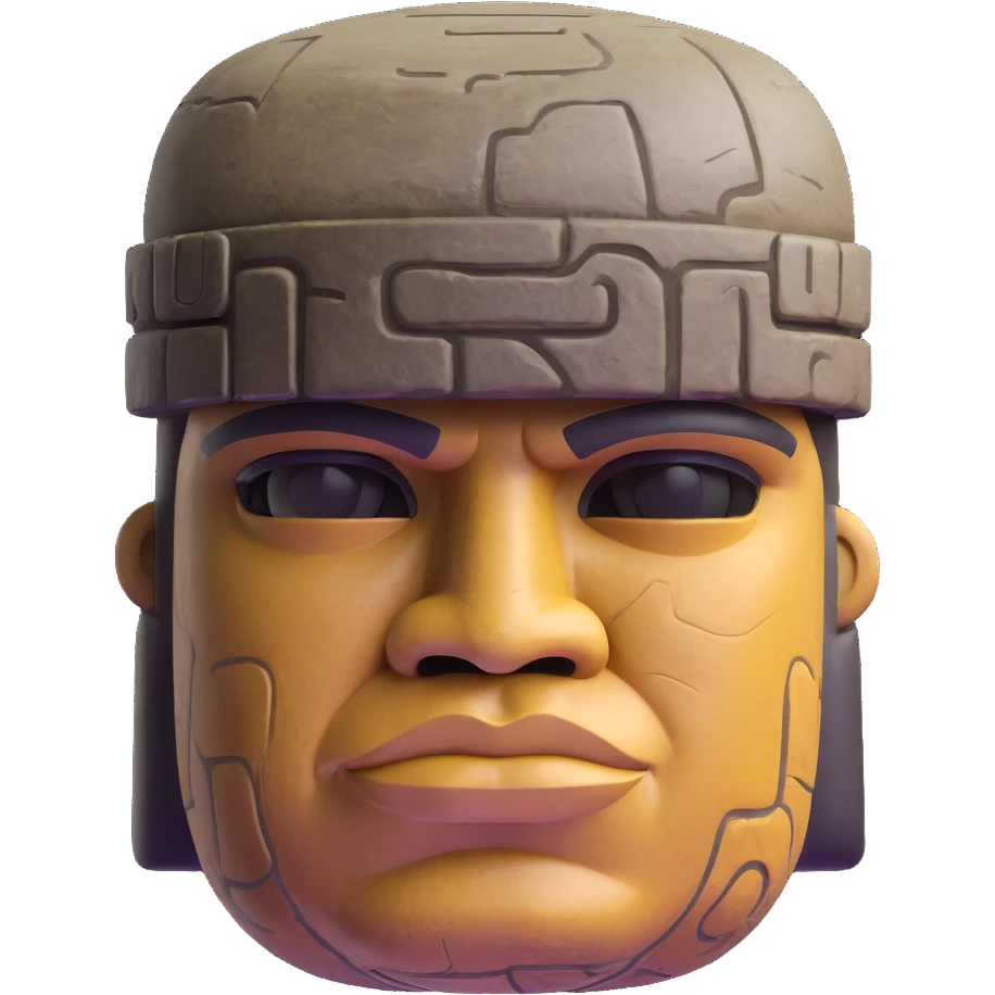 Olmec colossal stone head emoji