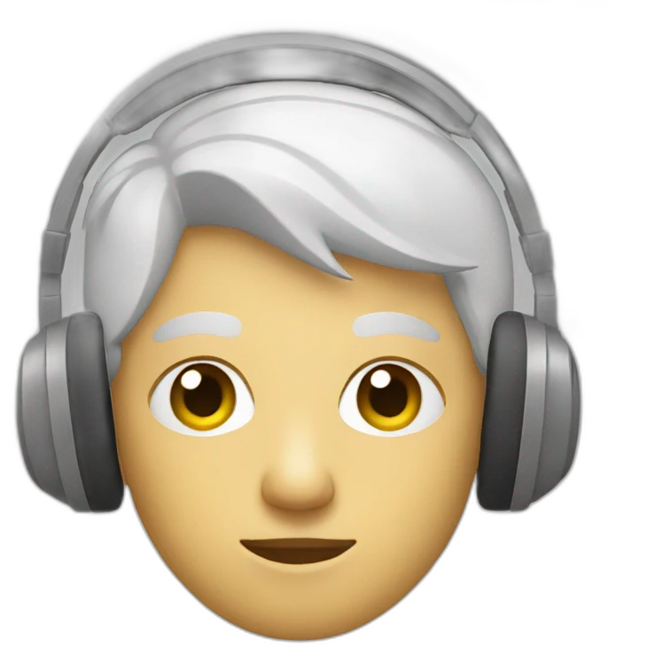 white icon listening emoji