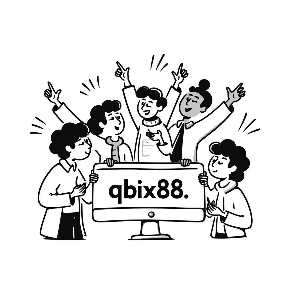 Gaming platform 'qbix88' with large community of players winning together and enjoying benefits emoji