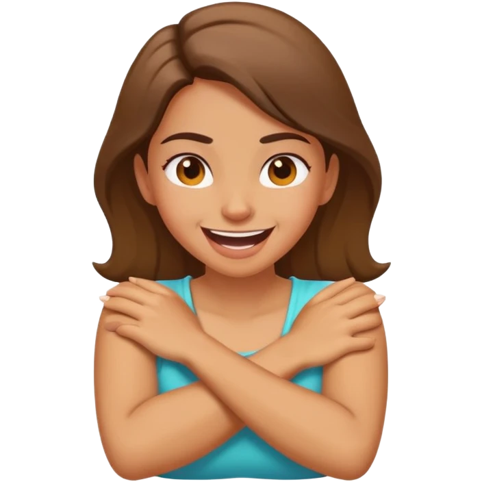 girl with arms crossed on her neck mad and laughing  emoji