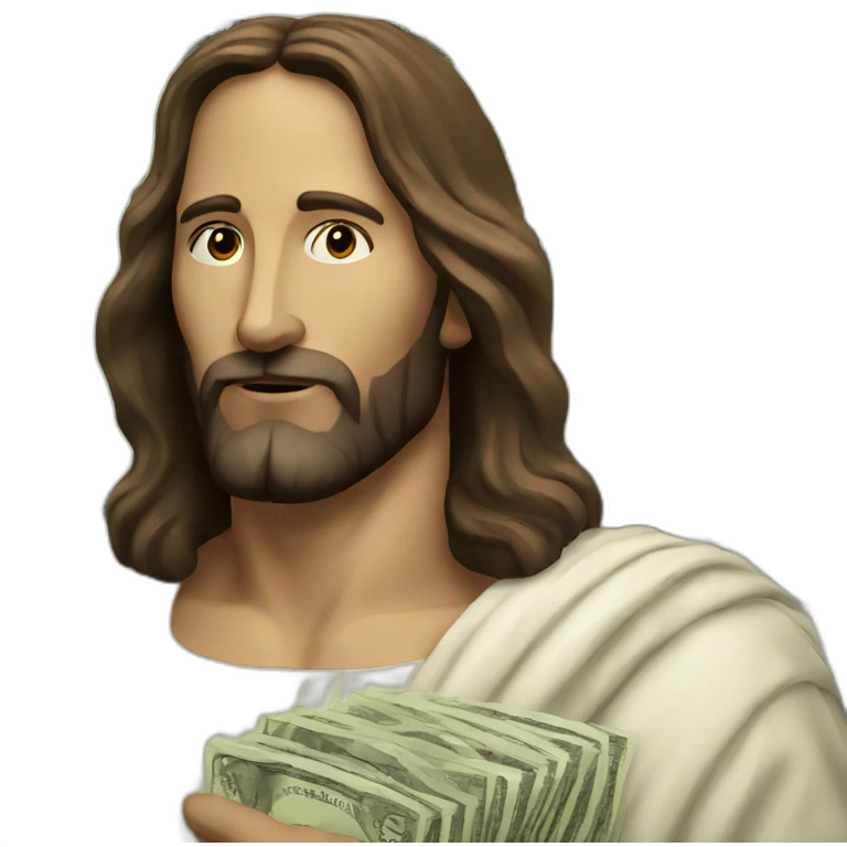 Jesus Christ with money emoji