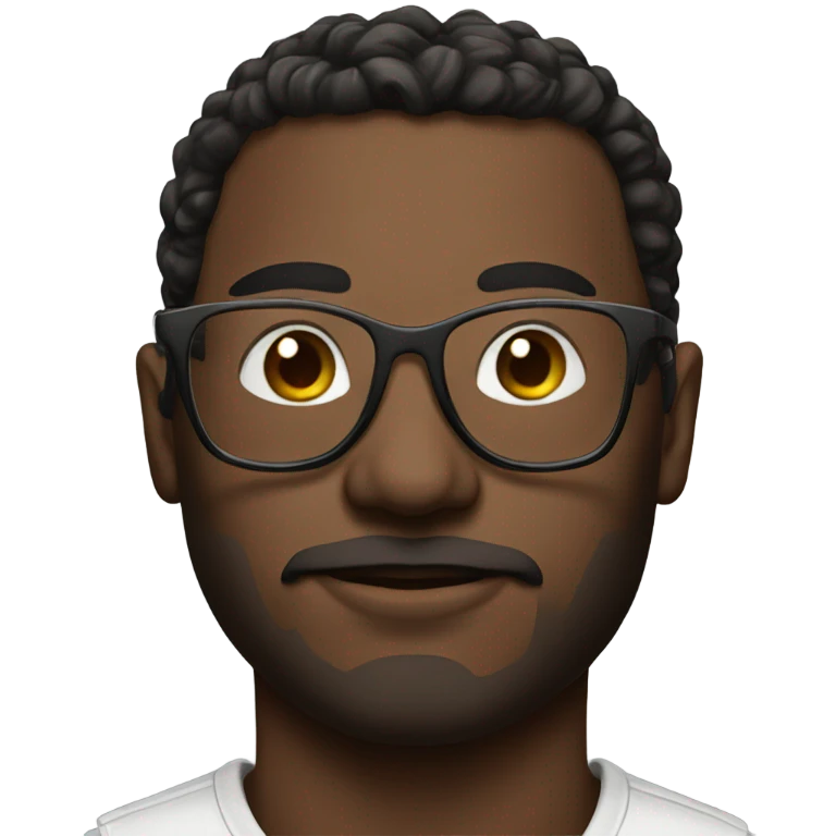 realistic male portrait with glasses being gay emoji