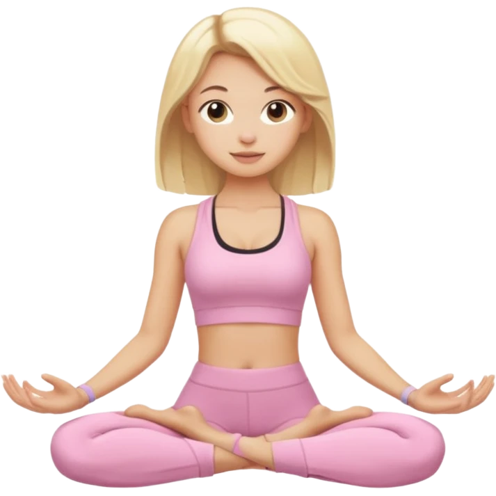 Blonde girl with light pink yoga clothes emoji