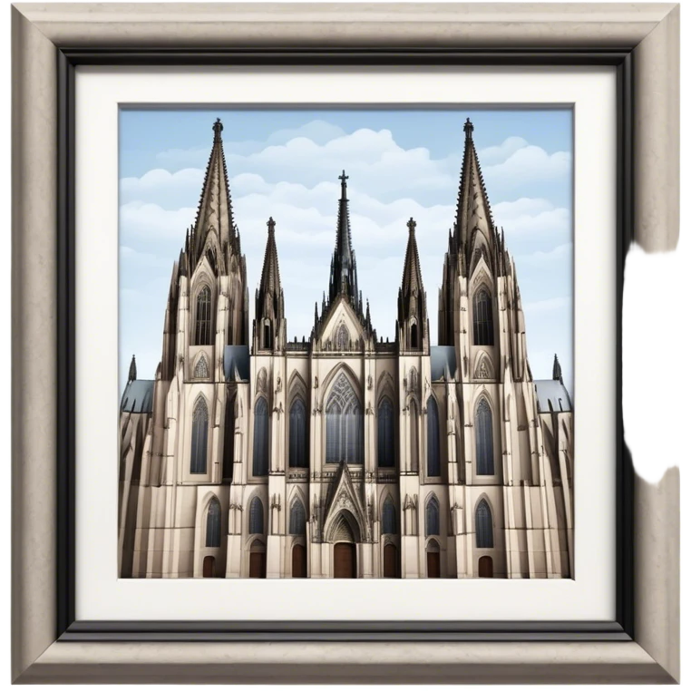 Cinematic Realistic Cologne Cathedral Landmark Emoji, showcasing Gothic architecture rendered with detailed stone textures and majestic, dynamic lighting. emoji