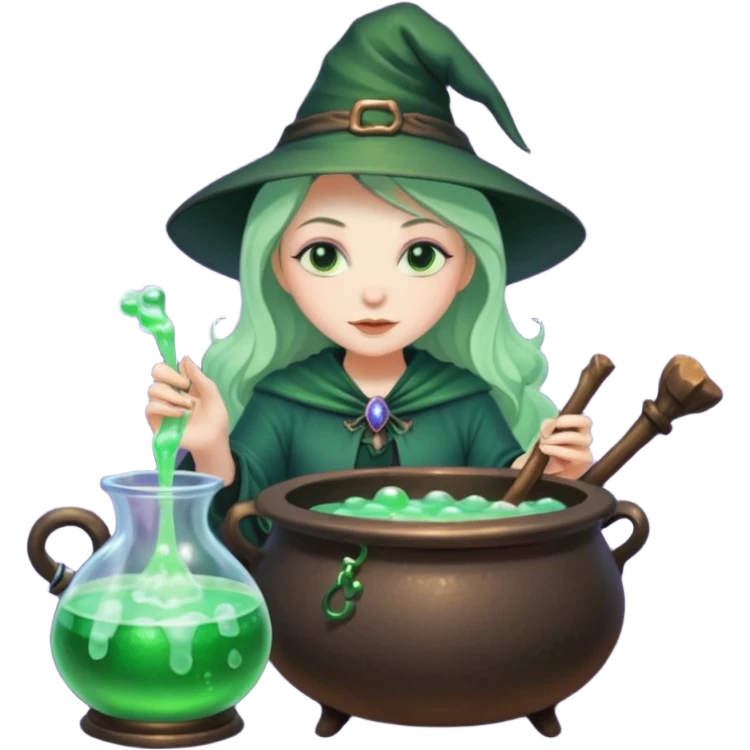 green witch cooking potion emoji
