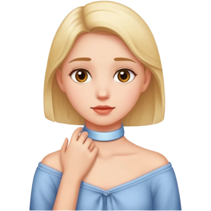 Girl hand around neck emoji