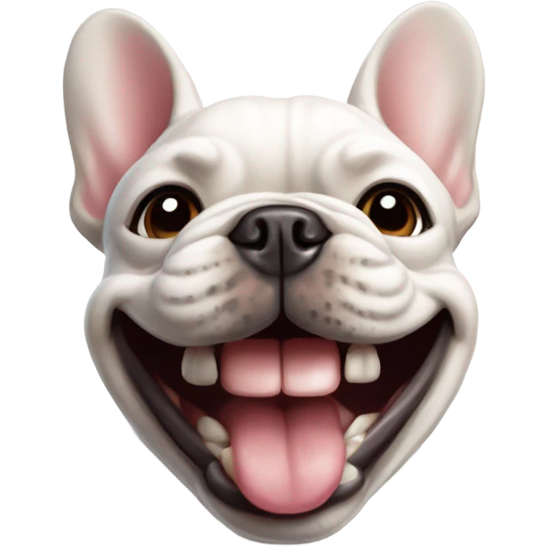frenchie with a smile emoji