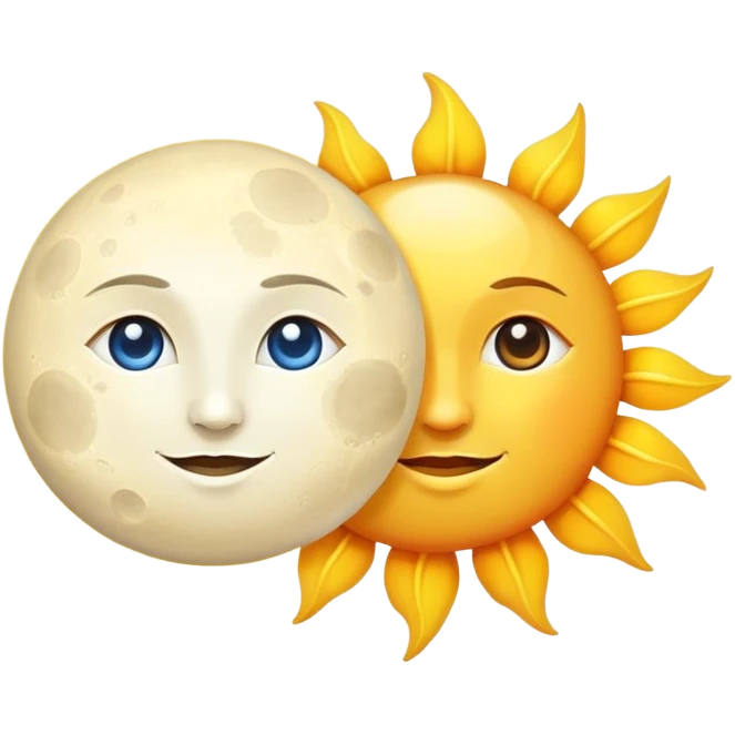 Moon and sun emoji