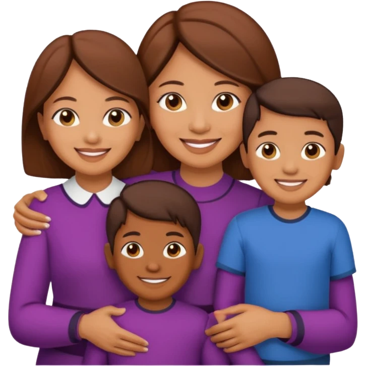 A Malay mum, around 35 years old, with two children aged about 12. emoji