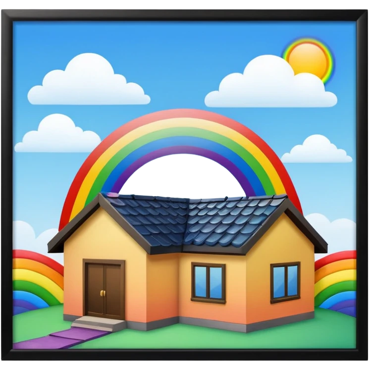 Regenbogen über einen dach emoji
