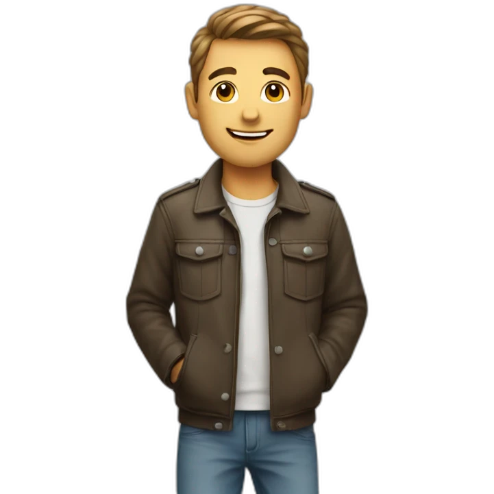un chat sur un homme emoji