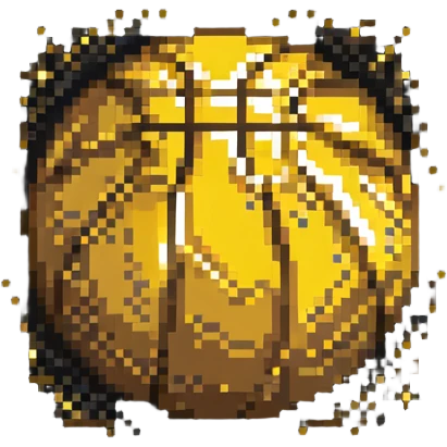 Golden basketball with sparkles emoji