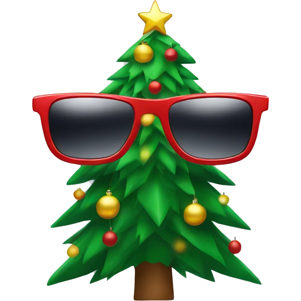 Christmas tree with sunglasses  emoji