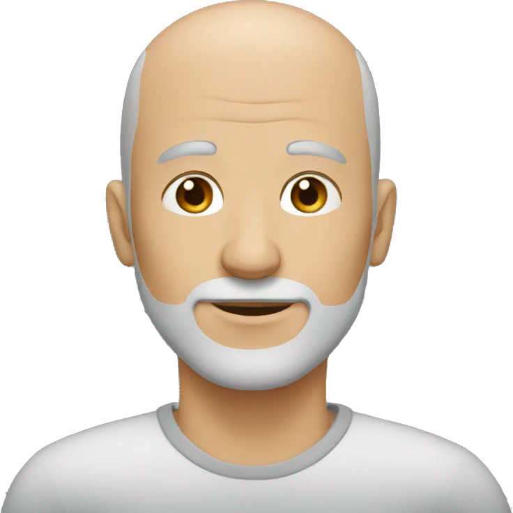 male with no hair and gray beard emoji