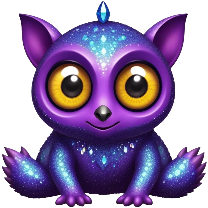 Vibrant dark dull Randomly-colored sparkly exotic Fakémon-creature emoji