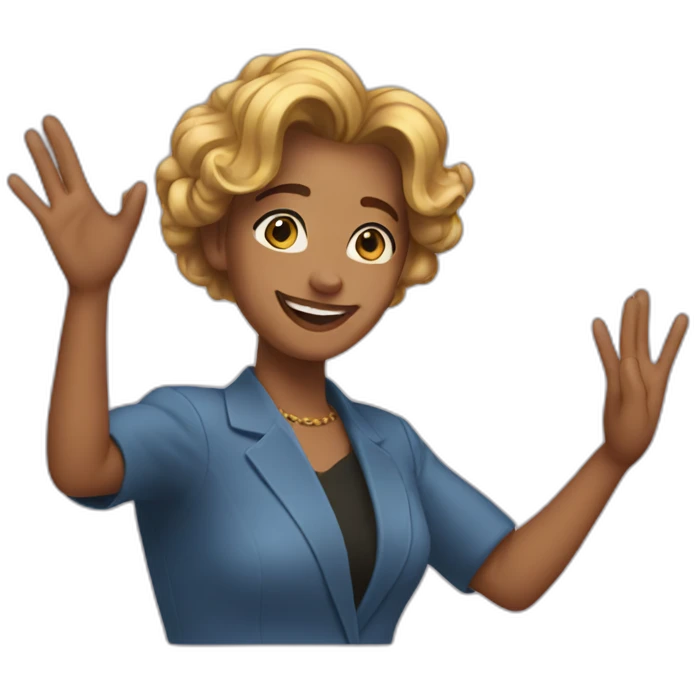 Person waving good bey emoji