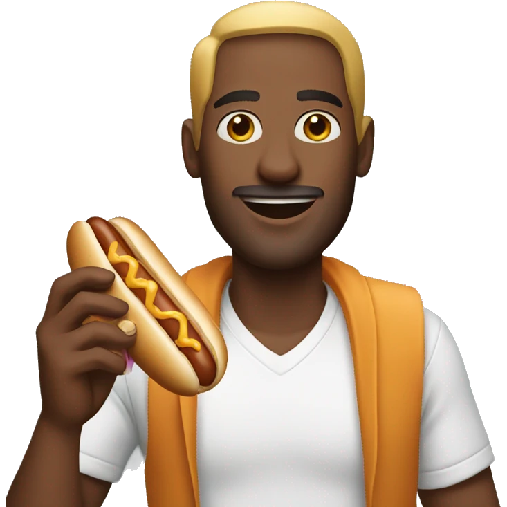 Man holding hot dog  emoji