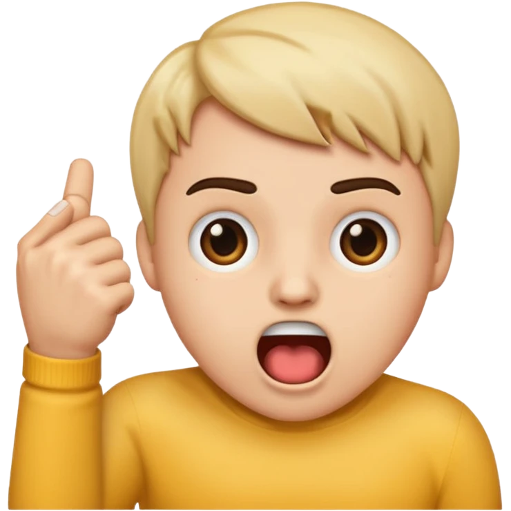 iphone emoji style with suprised eyes and open mouth and fist over mouth emoji