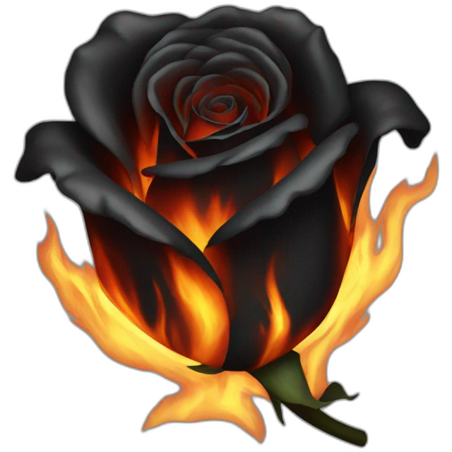 BURNING BLACK ROSE emoji