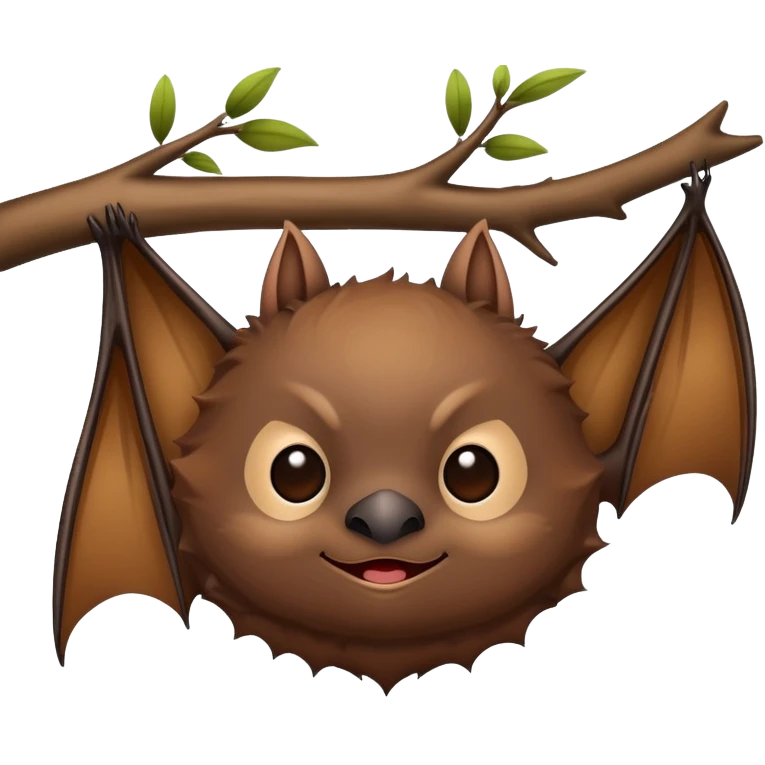 bat sleeping upside down emoji