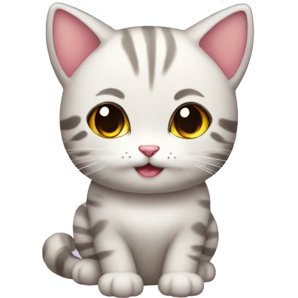 gatito kawaii saludando emoji