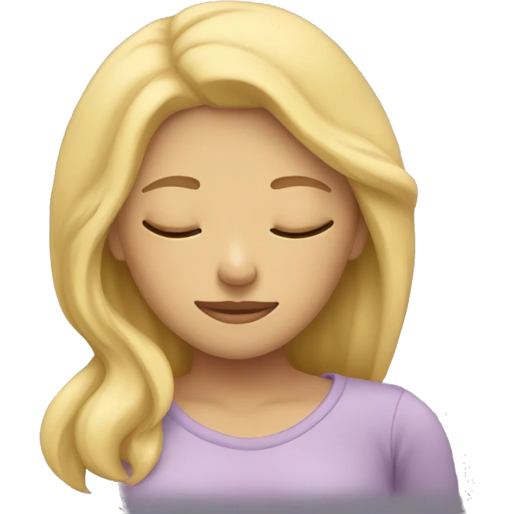 Blonde girl sleeping emoji