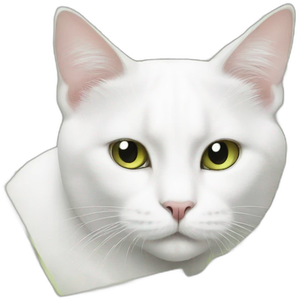 white cat and money emoji