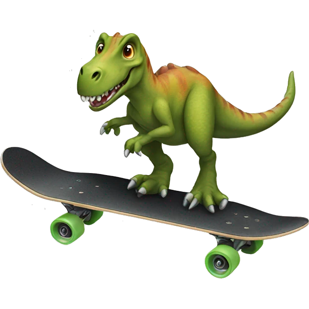 Dinosaur doing skateboard  emoji