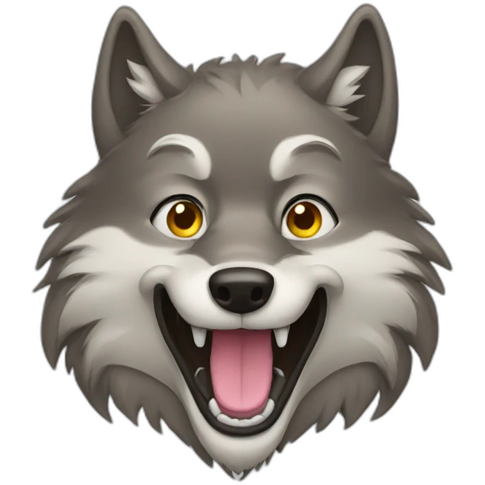 Wolf smiling emoji