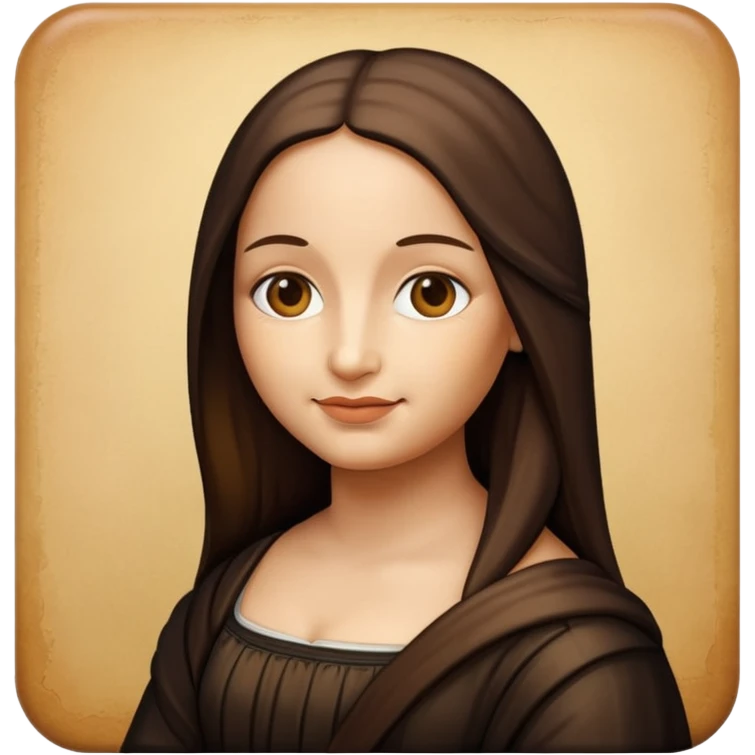 Mona Lisa, simple and expressive, apple emoji style emoji