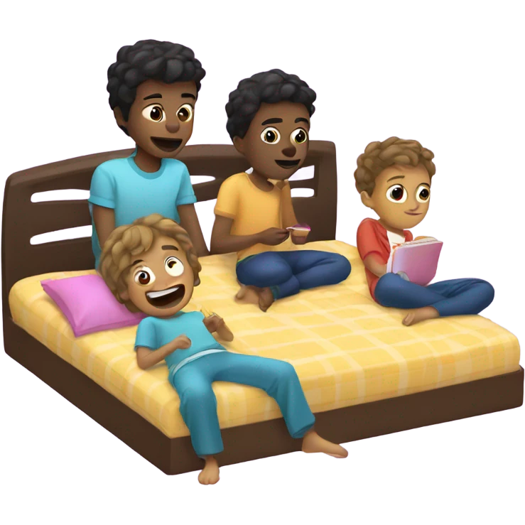 Boys having a slumber party emoji