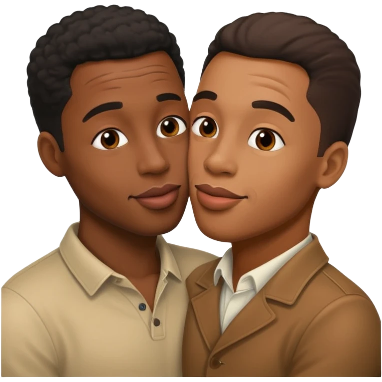2 black guys kissing emoji